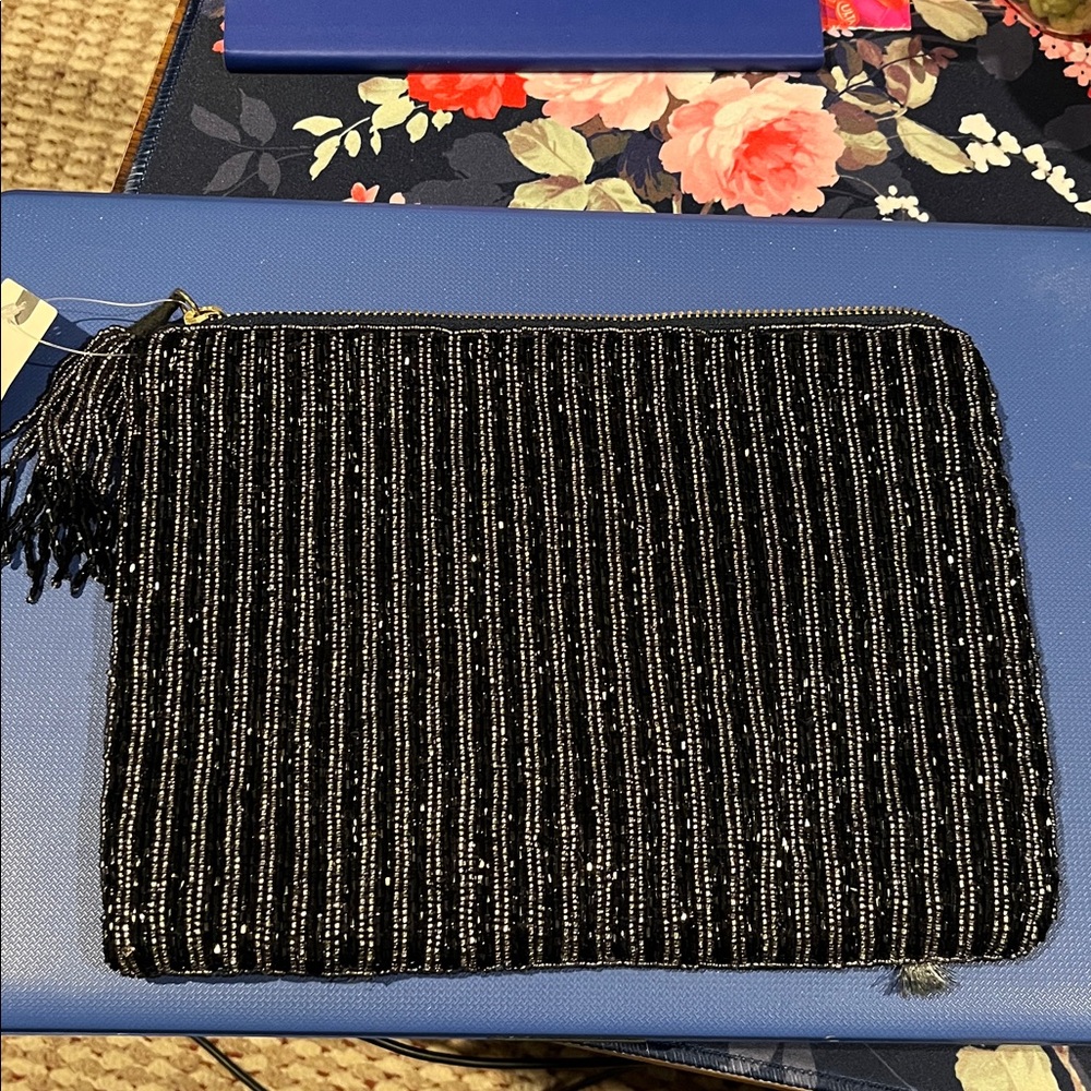 Anthropologie beaded clutch zebra NWT - Picture 3 of 9